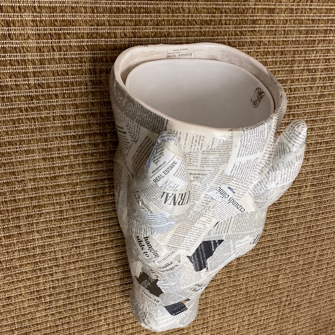 Newsprint Horsehead Planter