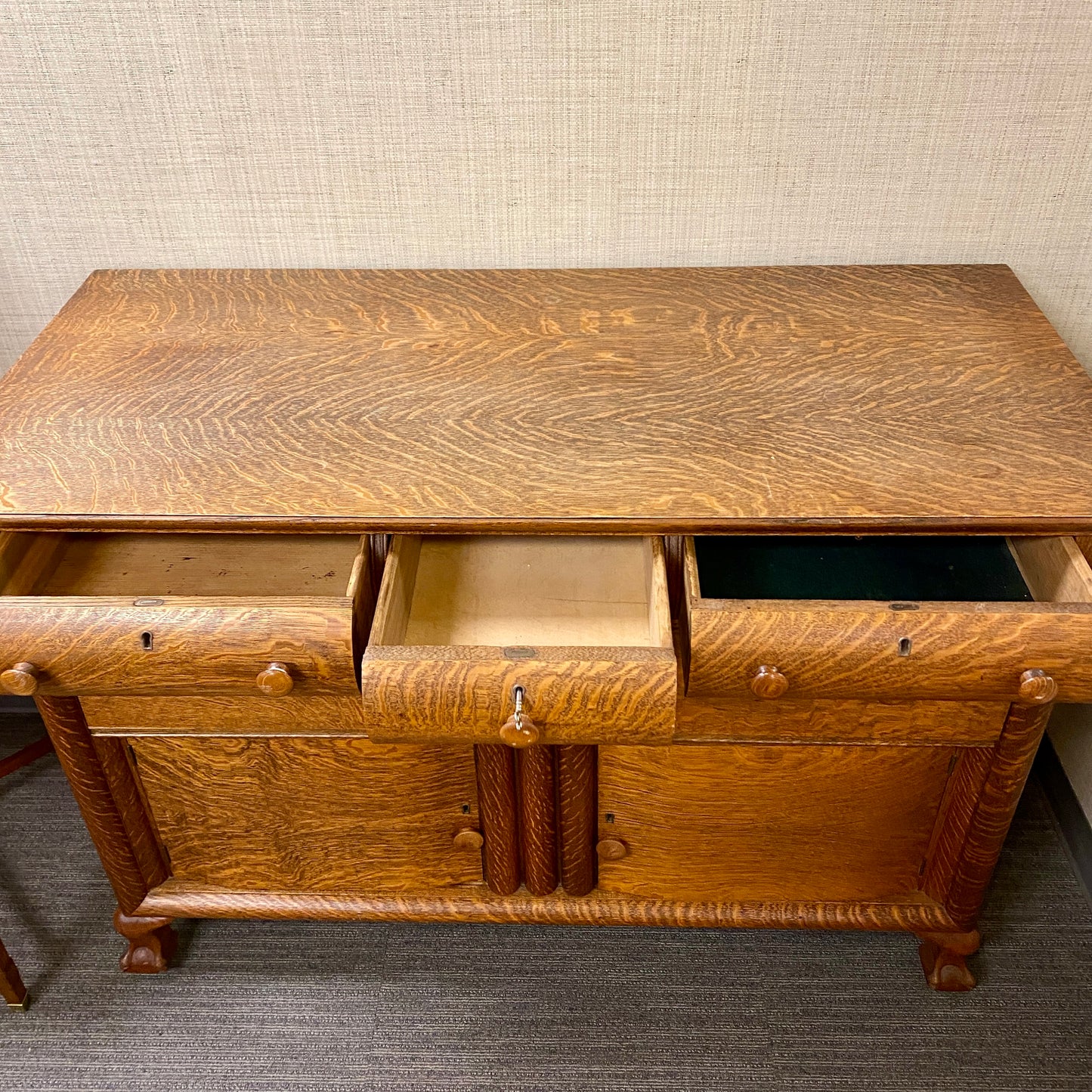 Vintage Tiger Oak Sideboard