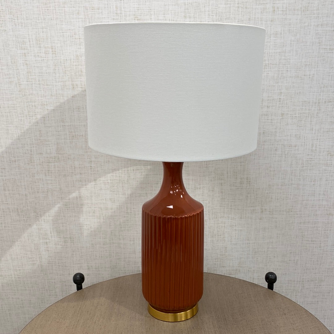 Surya Filaki Rust colored ceramic lamp