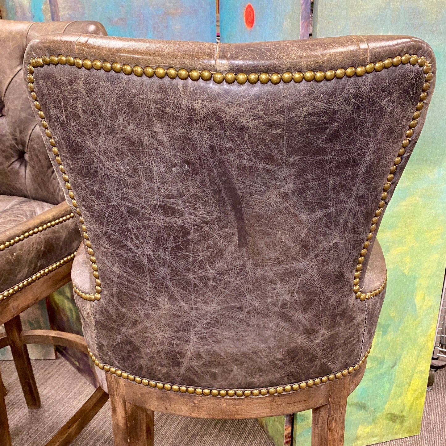 Regina Andrew "Tavern" Tufted Leather Barstools