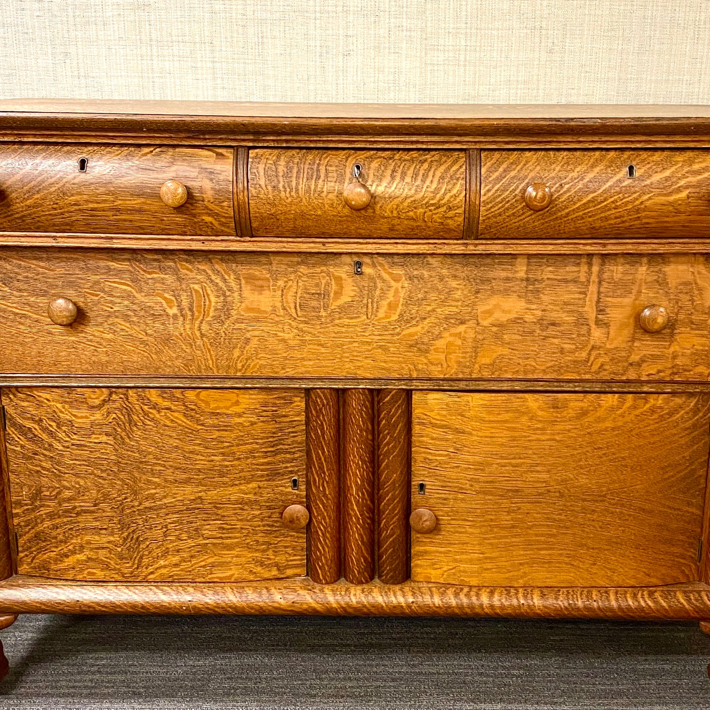 Vintage Tiger Oak Sideboard