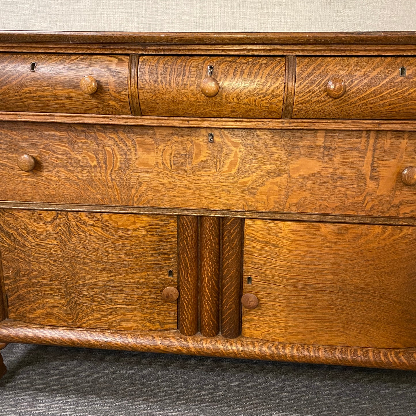 Vintage Tiger Oak Sideboard