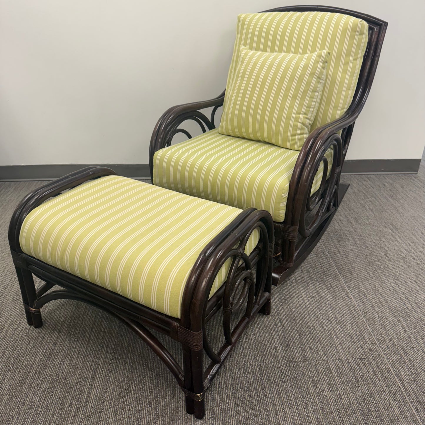 Braxton Culler Edgewater Rattan Rocker & Ottoman Set