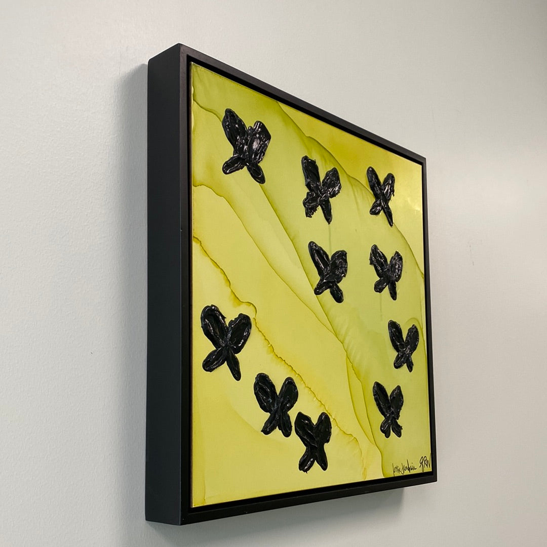"Black Butterfly" Painting by Leslie Jandrain