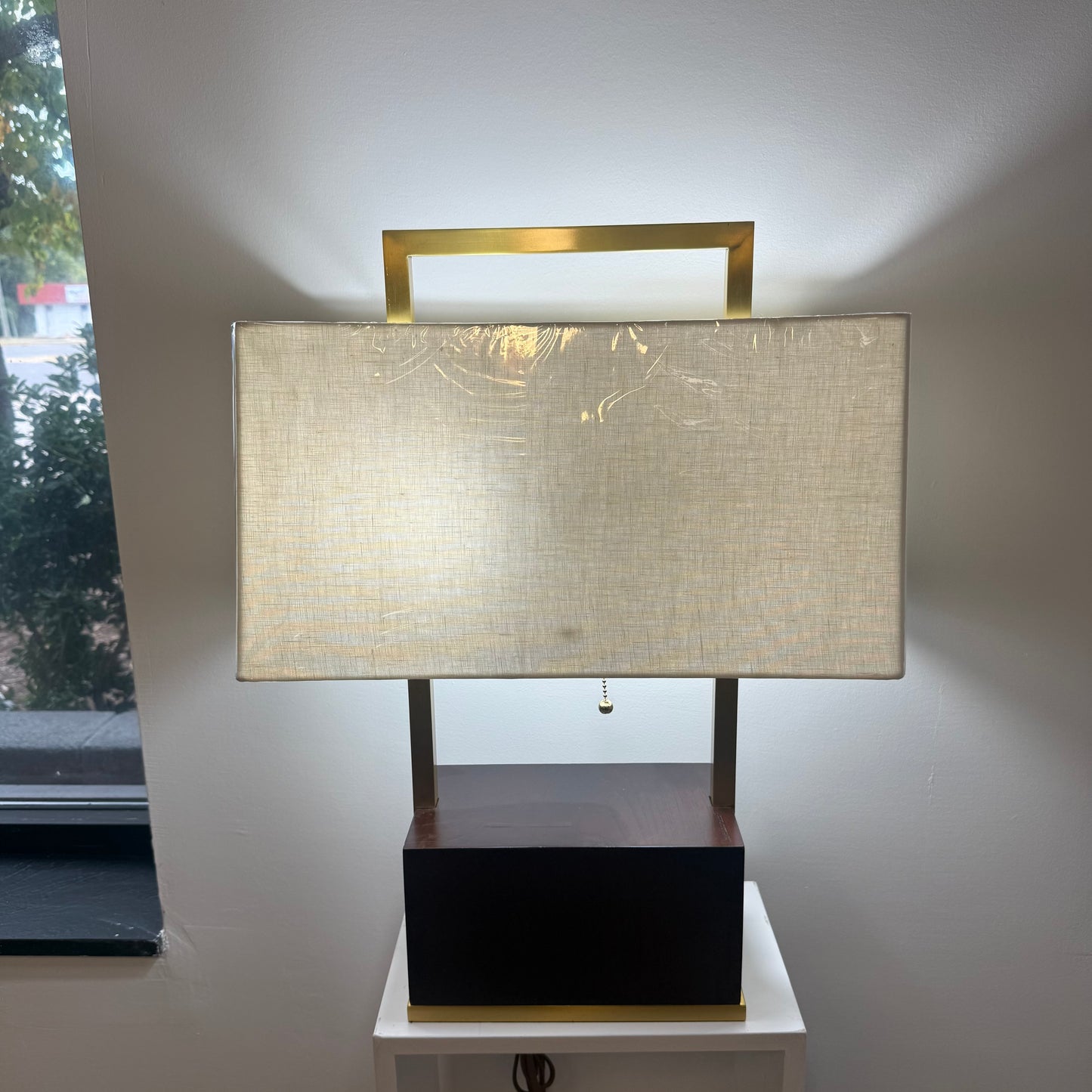 Wildwood "Hayes" Walnut + Brass Table Lamp