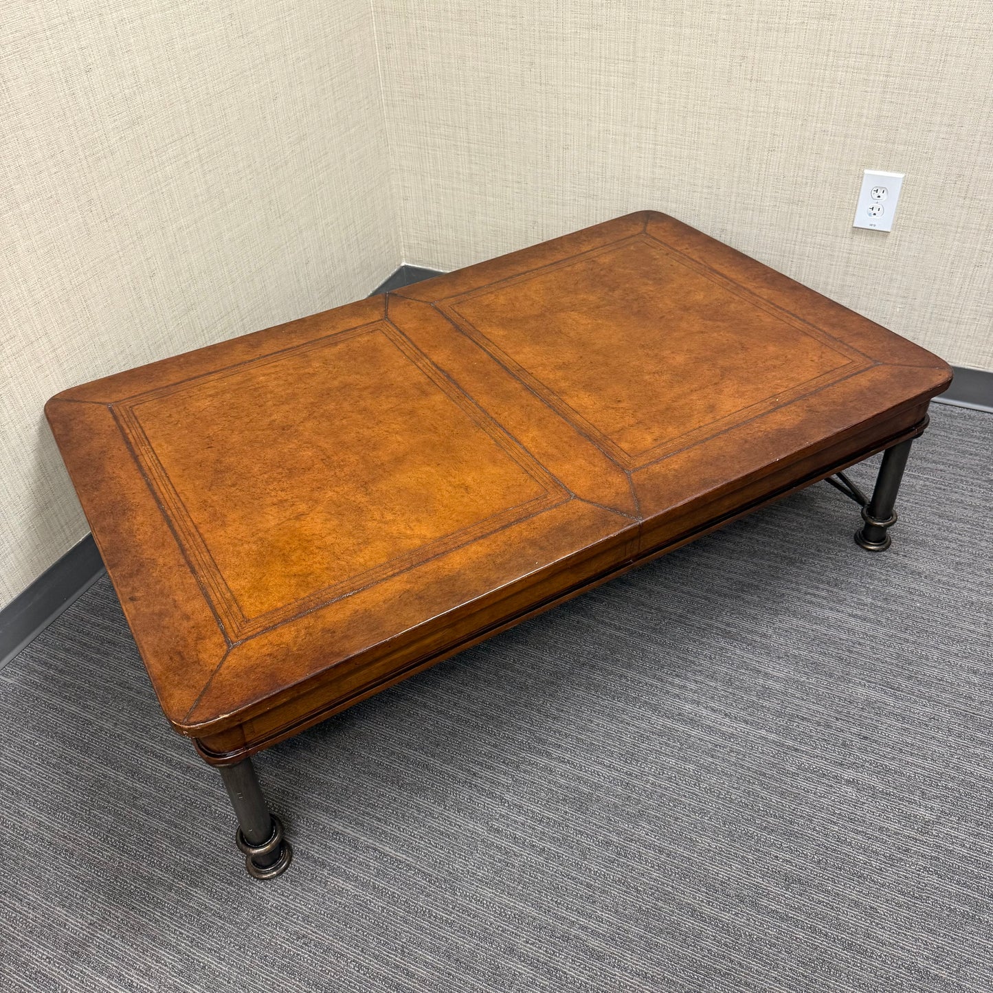 Vintage Maitland Smith Leather Top Coffee Table