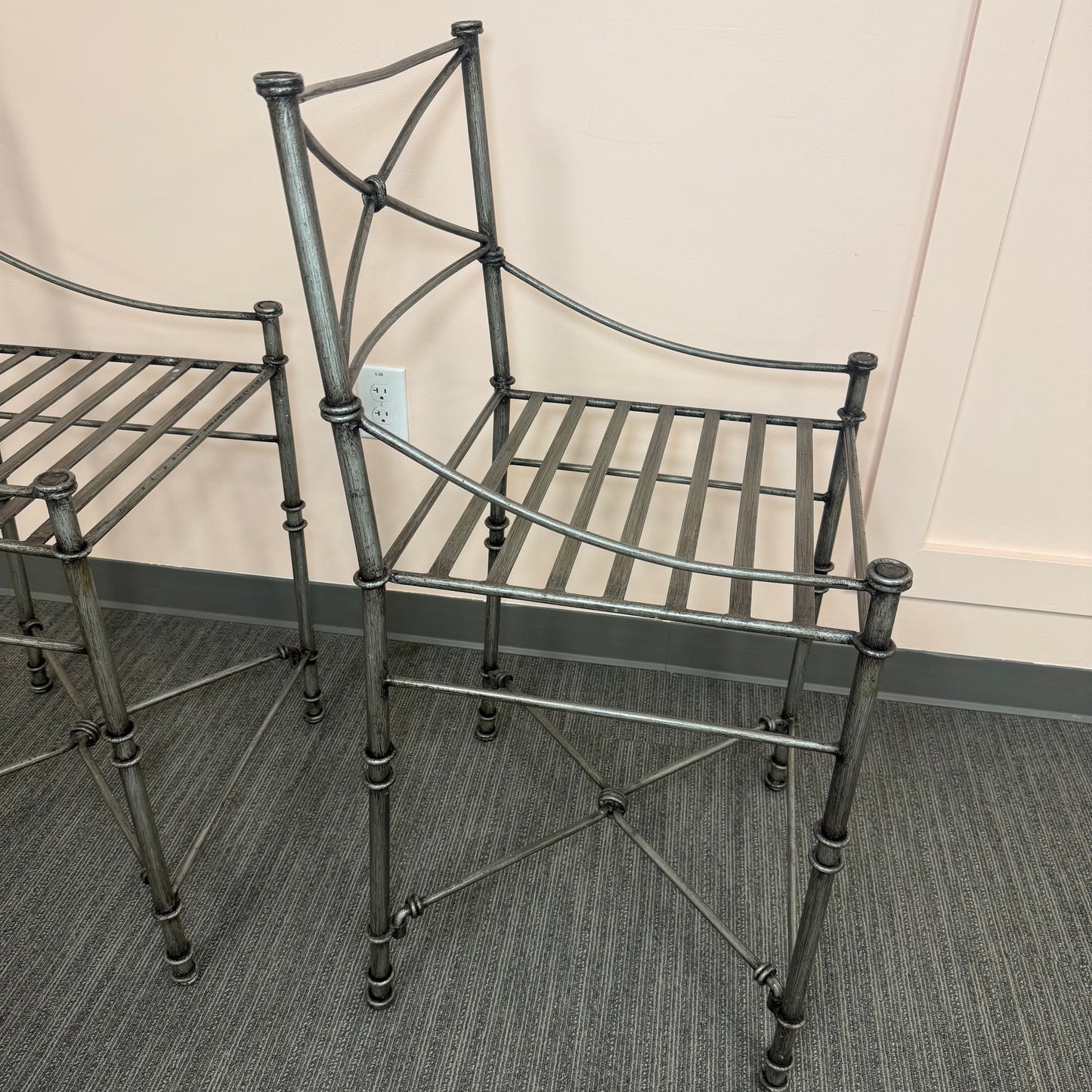 Pair of Metal Counter Stools