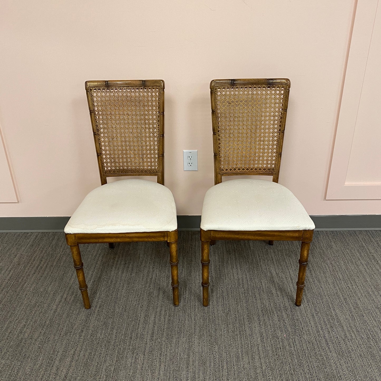 Set of 2 Cane Back Chairs