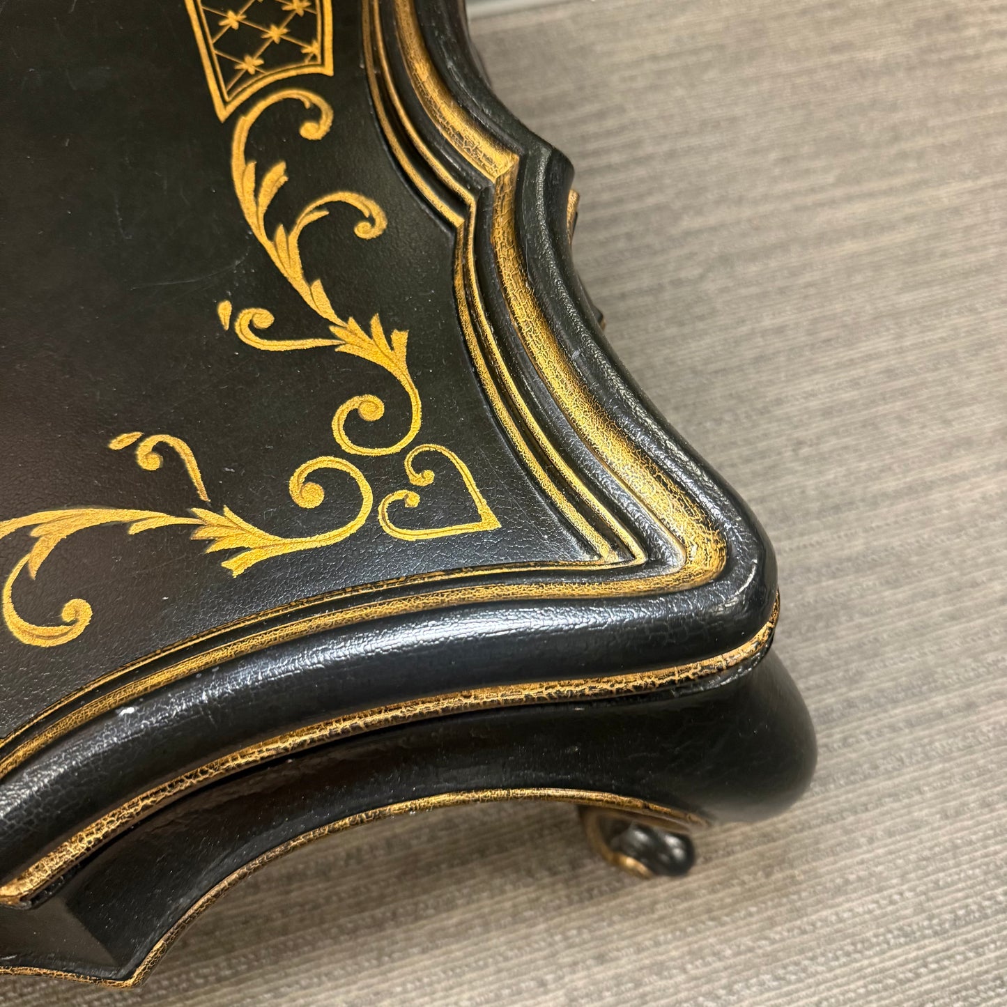 Louis XV Style Black + Gold Coffee Table