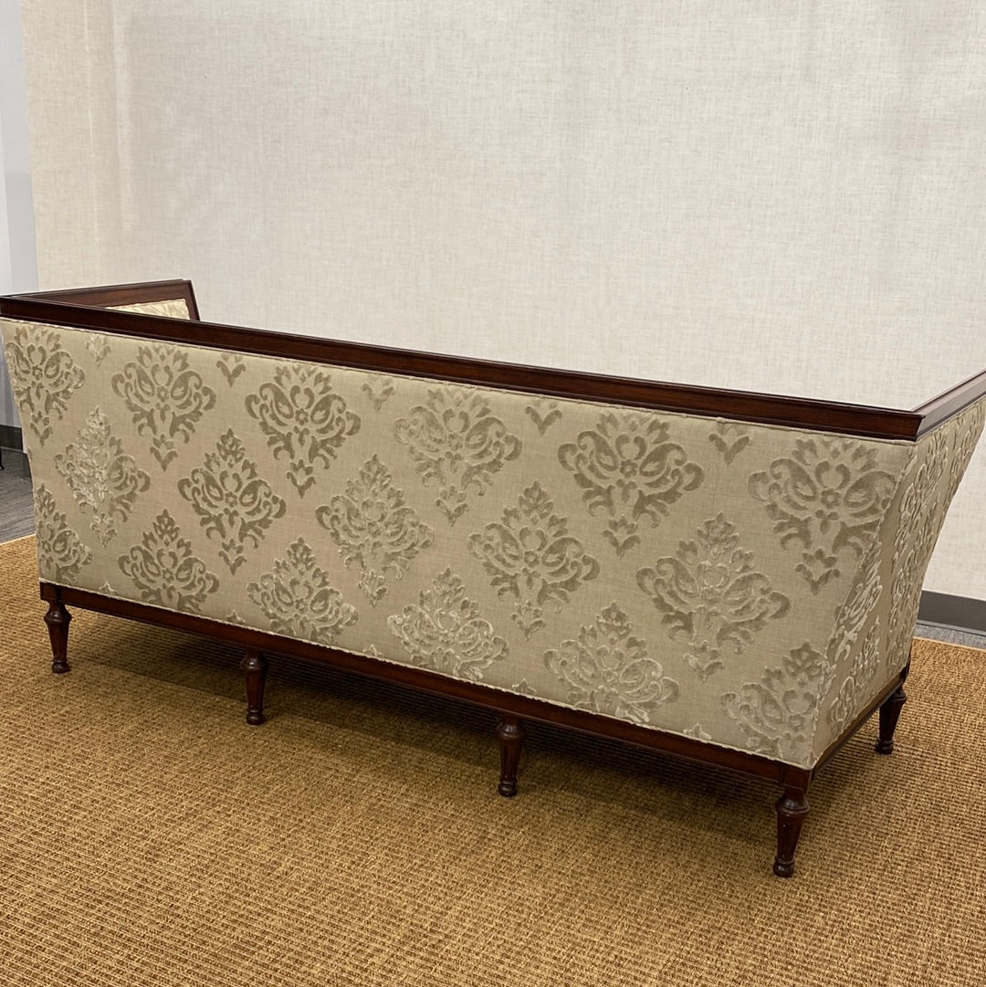 Damask Oatmeal/Linen Tuxedo Sofa