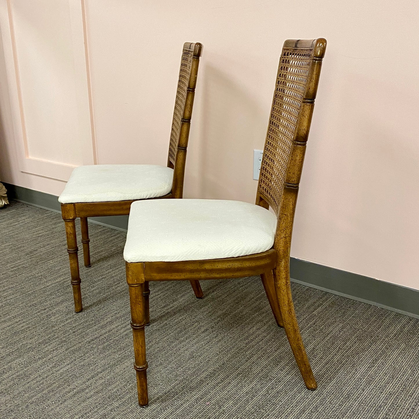 Set of 2 Cane Back Chairs