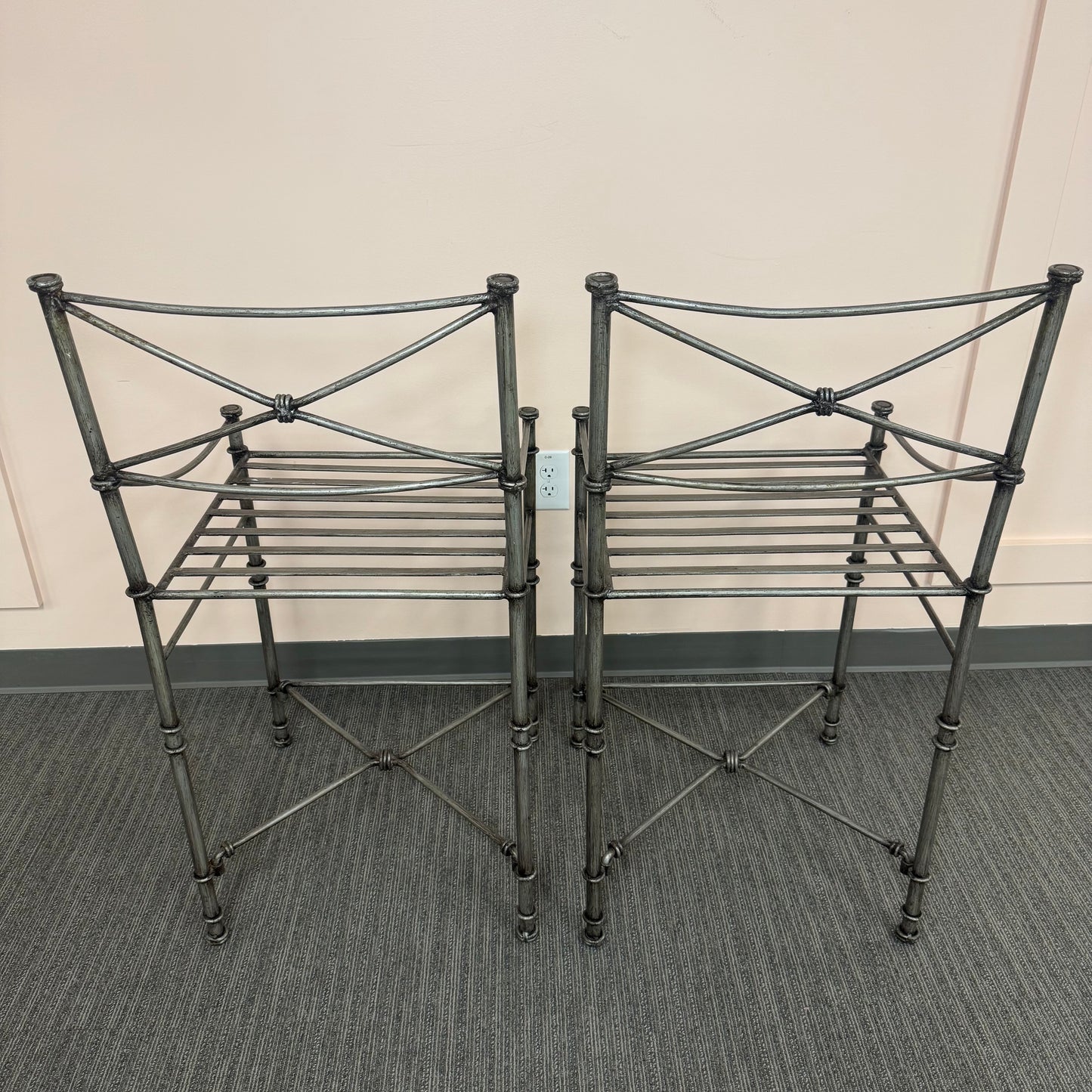 Pair of Metal Counter Stools