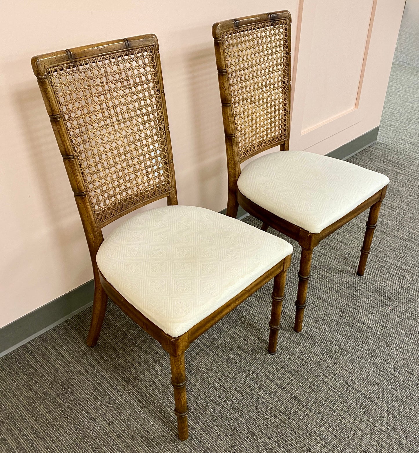 Set of 2 Cane Back Chairs