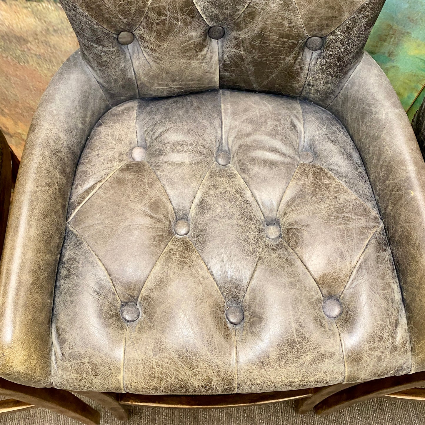 Regina Andrew "Tavern" Tufted Leather Barstools