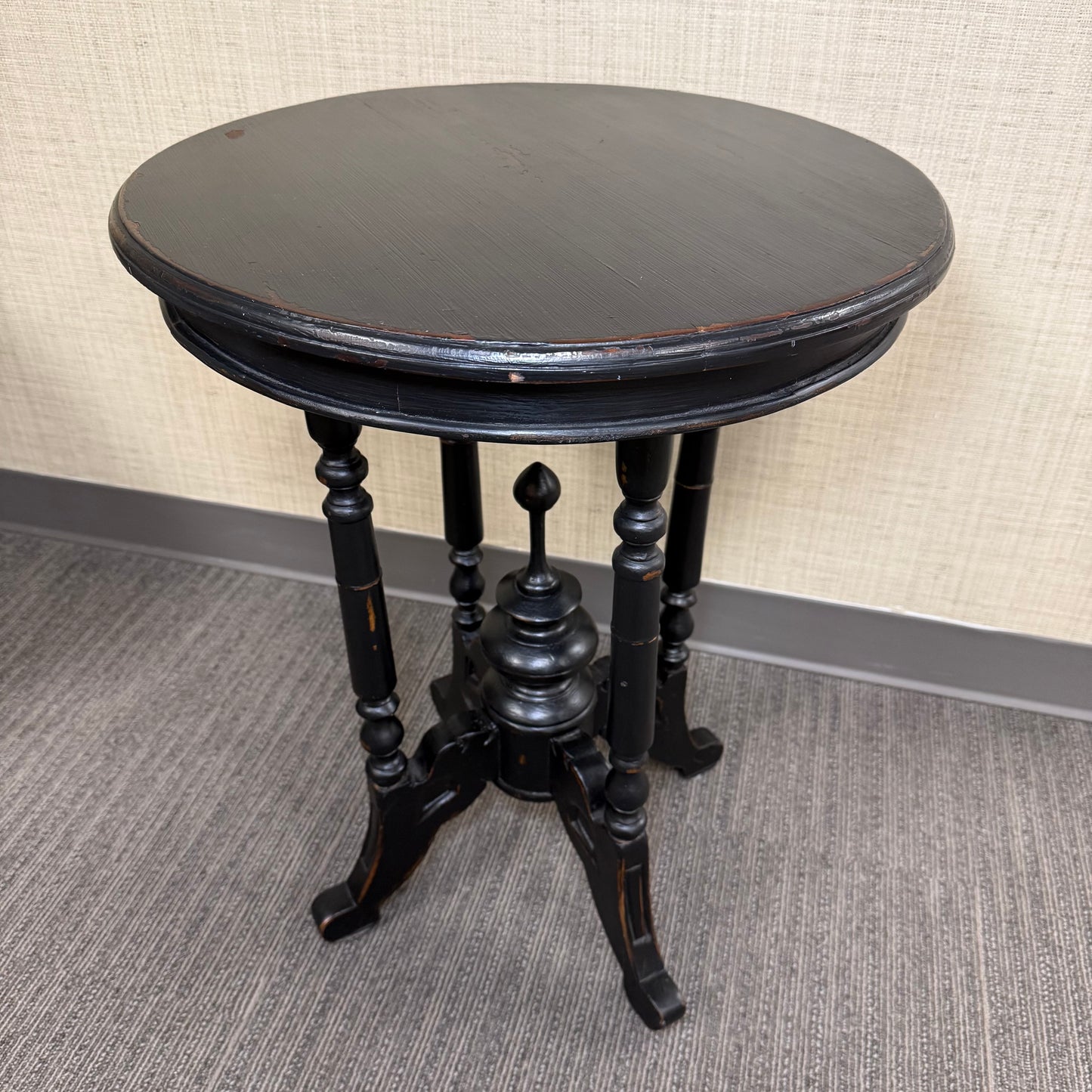 Distressed Black Spindle Table