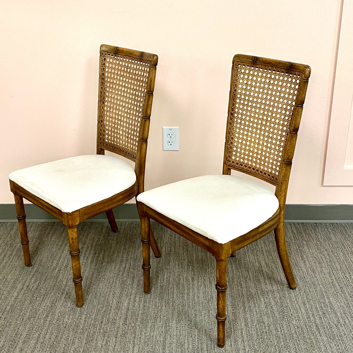 Set of 2 Cane Back Chairs