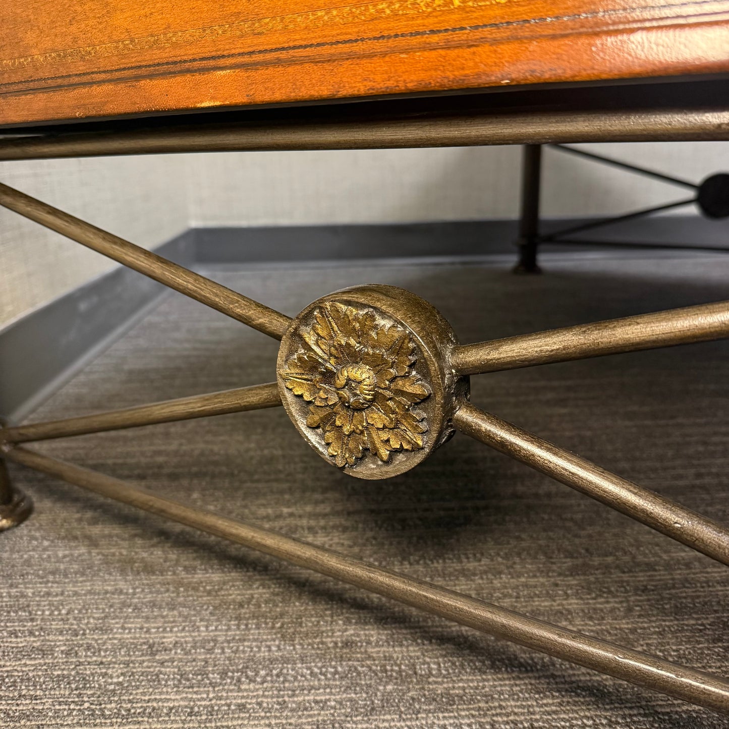 Vintage Maitland Smith Leather Top Coffee Table