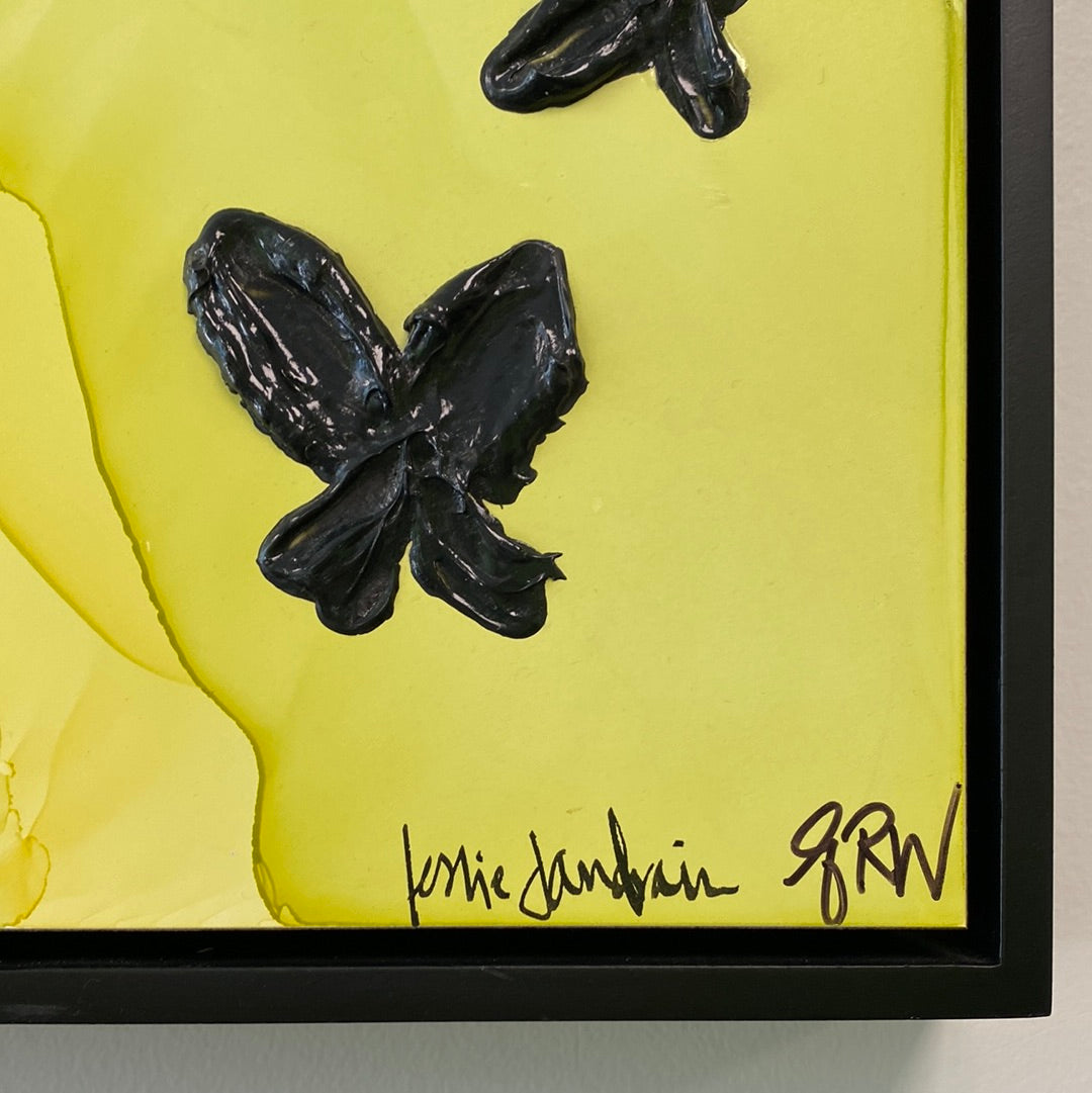 "Black Butterfly" Painting by Leslie Jandrain