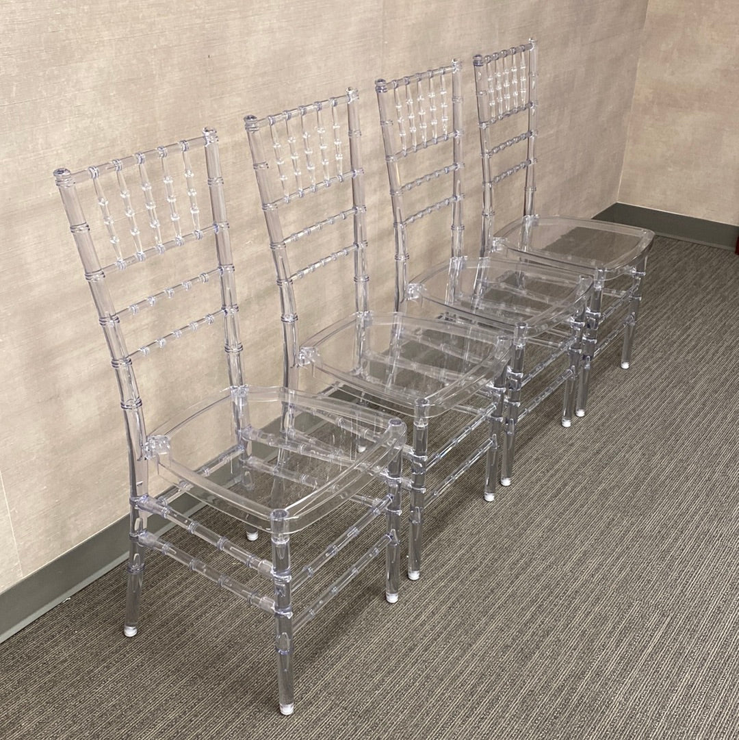 Lucite Bamboo Chevari Chairs (Set/4)