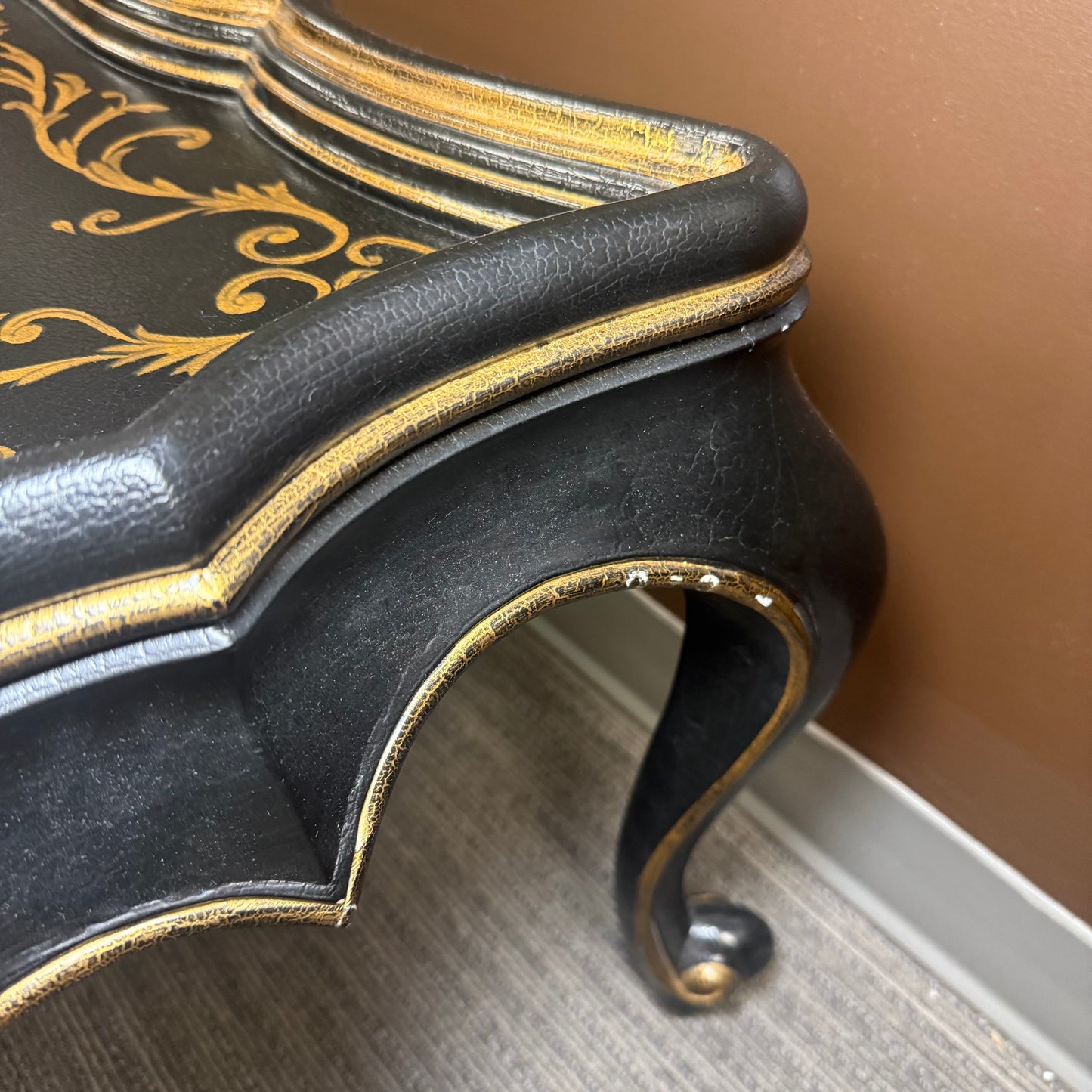 Louis XV Style Black + Gold Coffee Table