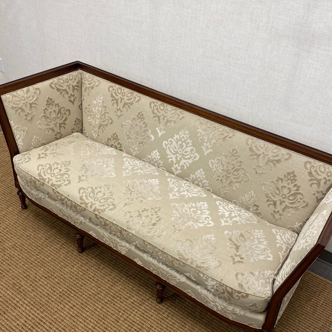 Damask Oatmeal/Linen Tuxedo Sofa