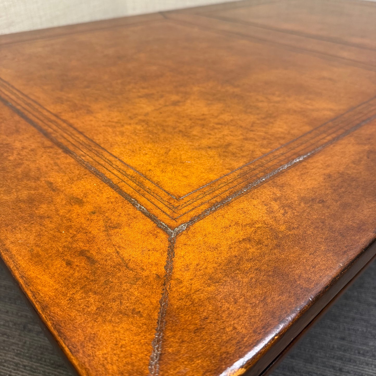 Vintage Maitland Smith Leather Top Coffee Table