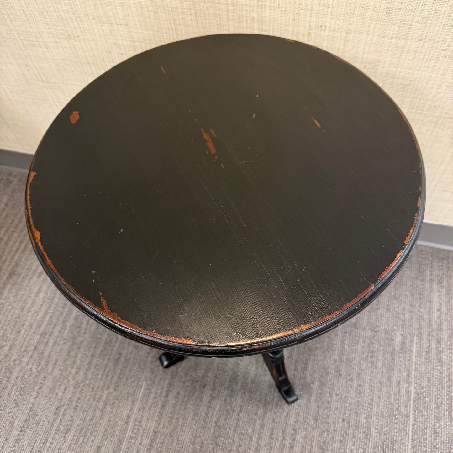 Distressed Black Spindle Table