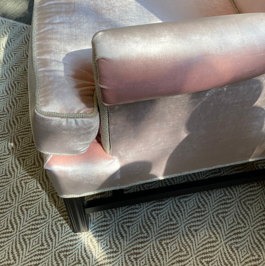 Paysage Home Pink Velvet Wing Chair