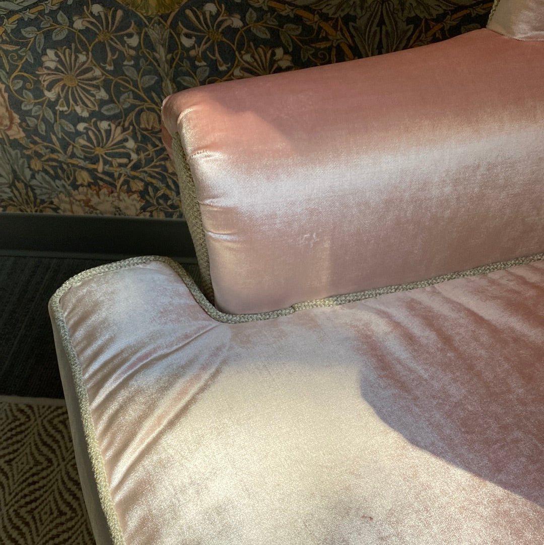 Paysage Home Pink Velvet Wing Chair