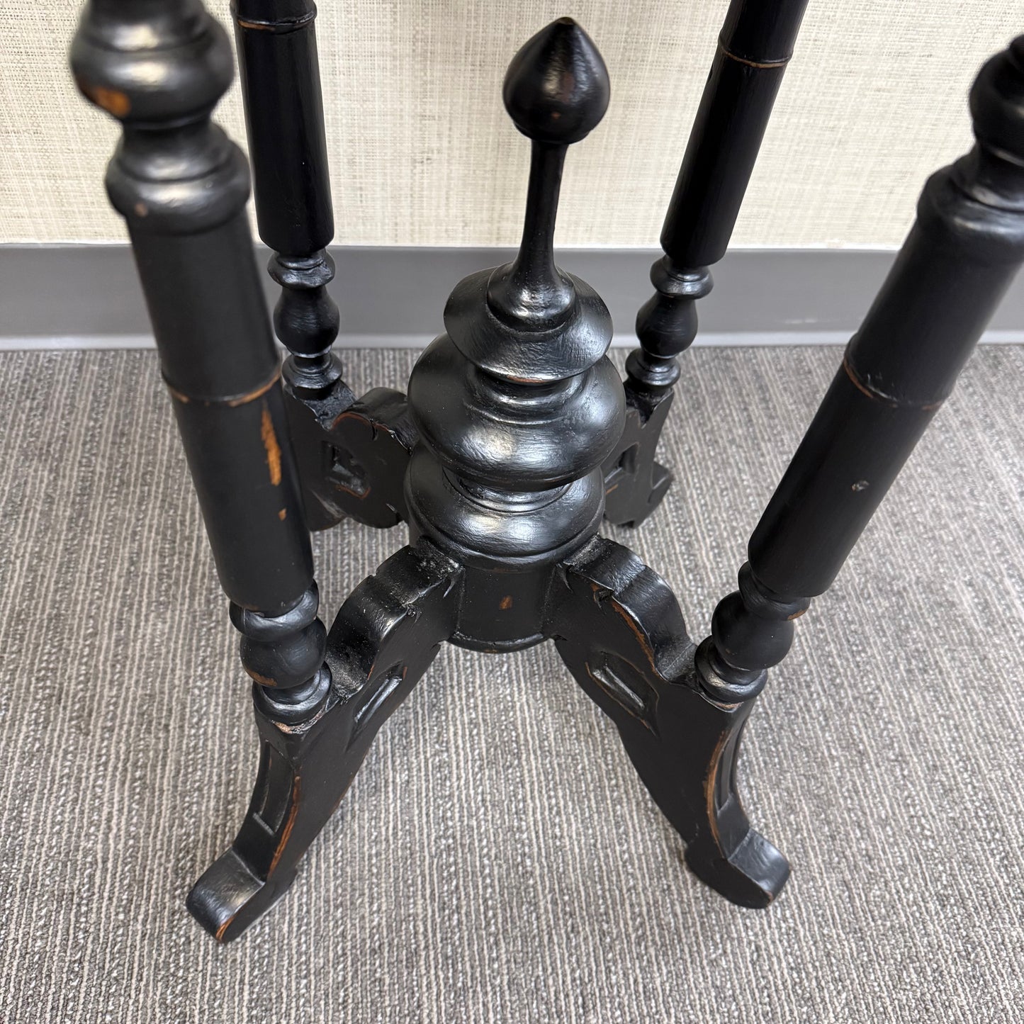 Distressed Black Spindle Table