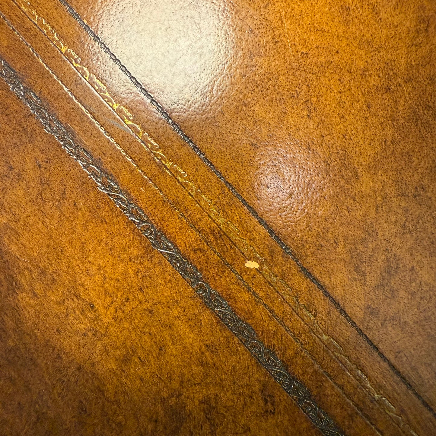 Vintage Maitland Smith Leather Top Coffee Table