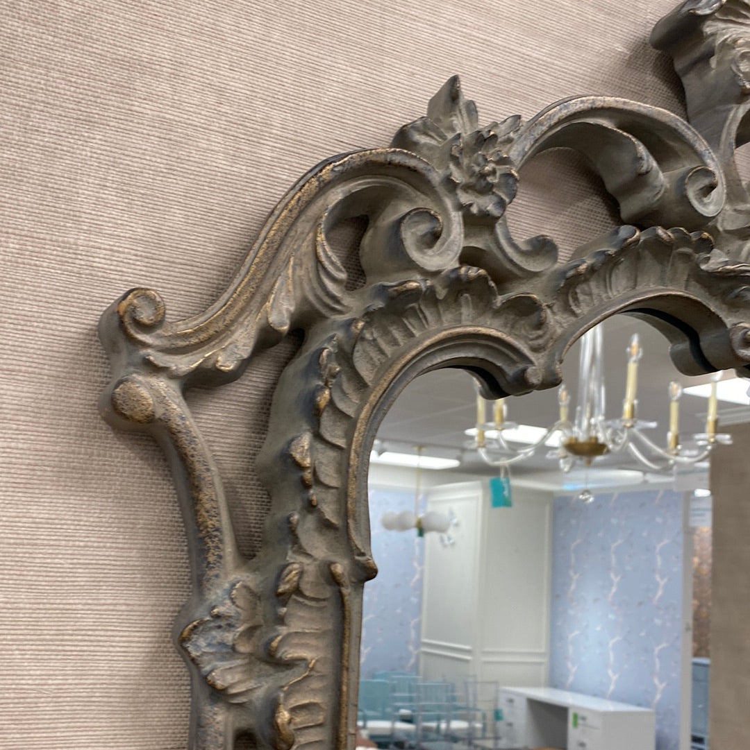 Vintage Ornate Carved Distressed Mirror