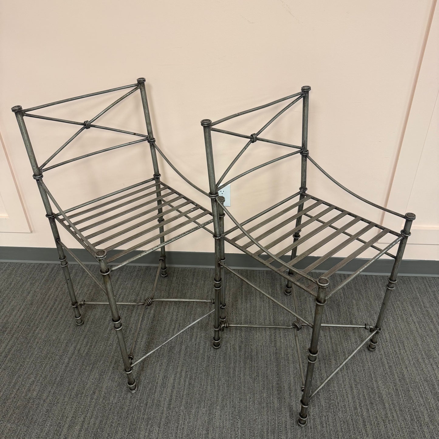 Pair of Metal Counter Stools