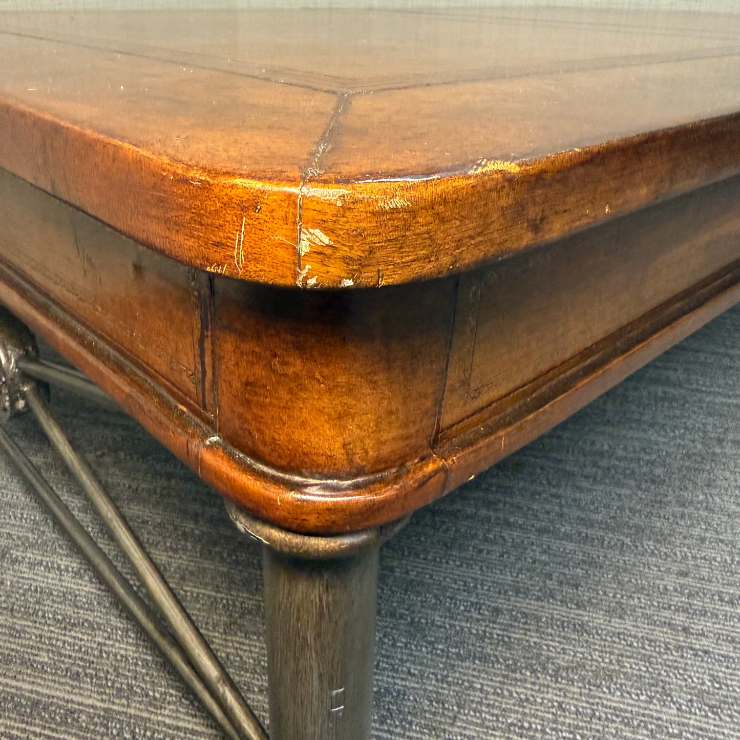Vintage Maitland Smith Leather Top Coffee Table
