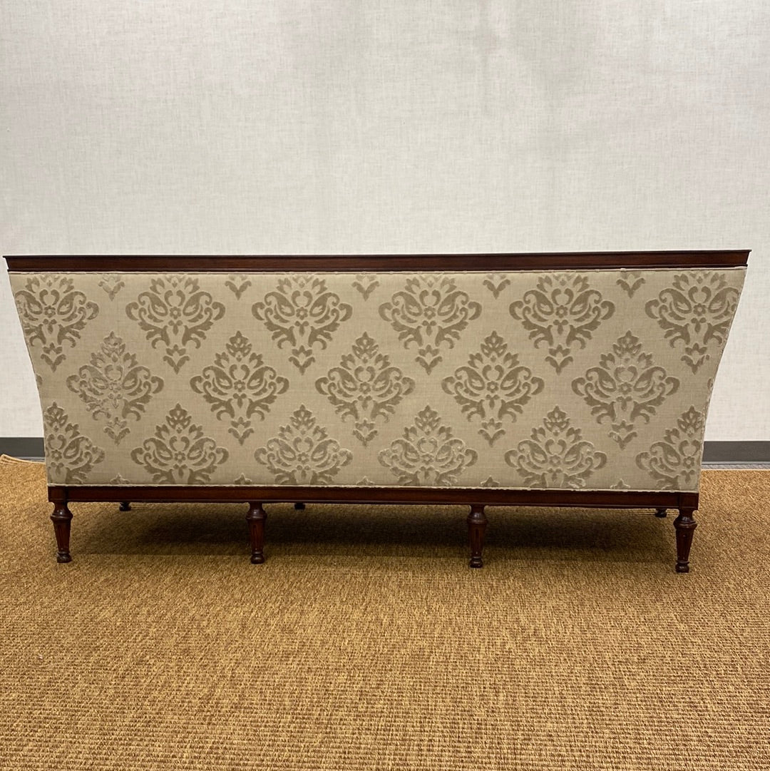 Damask Oatmeal/Linen Tuxedo Sofa