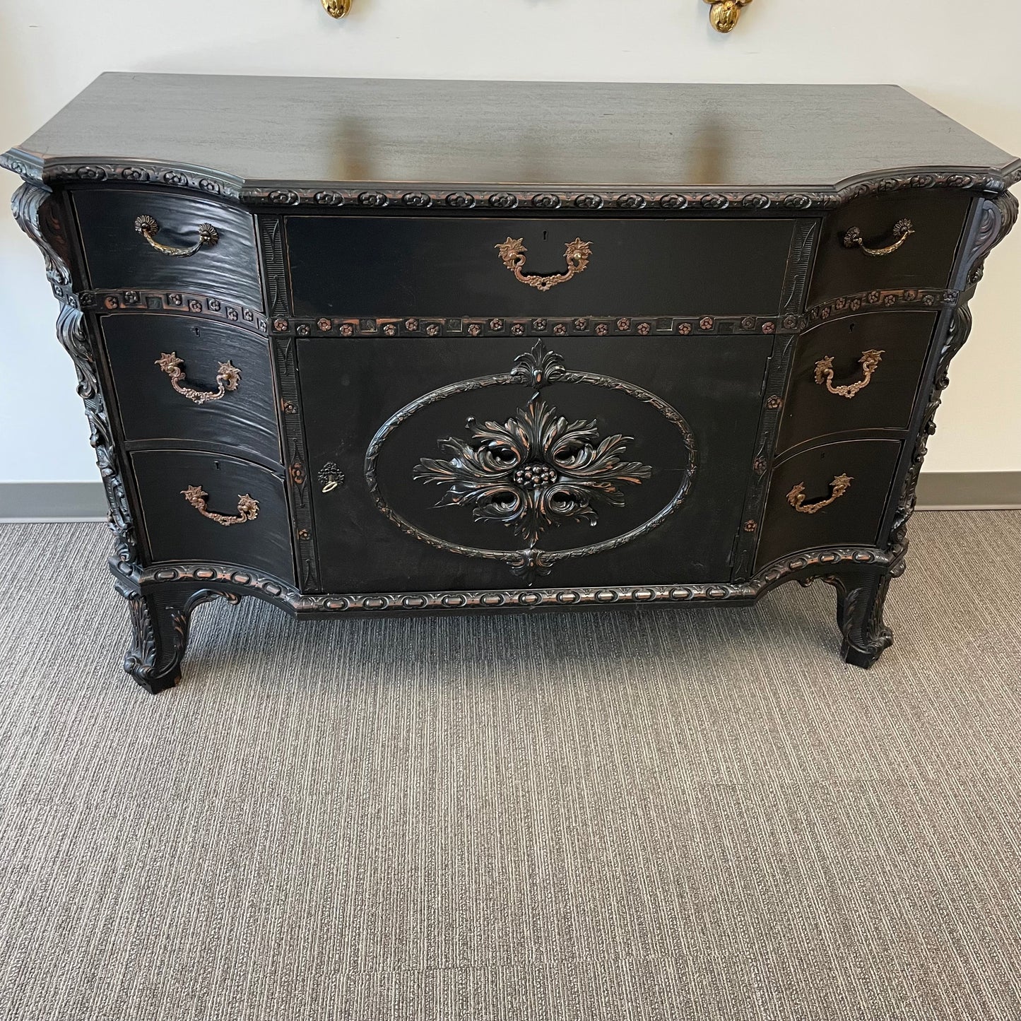 Antique Rubbed Black Buffet