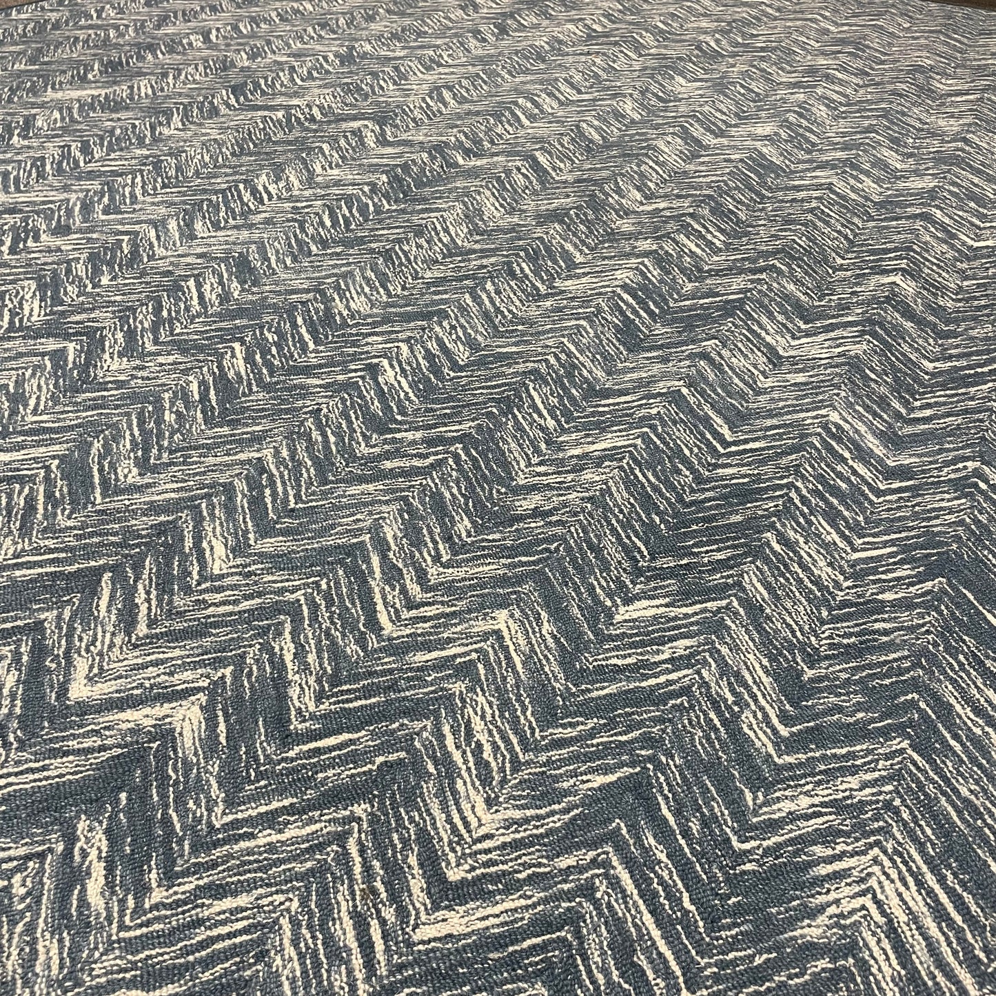 "Terraza Denim" 100% Wool Rug - 9" x 7"