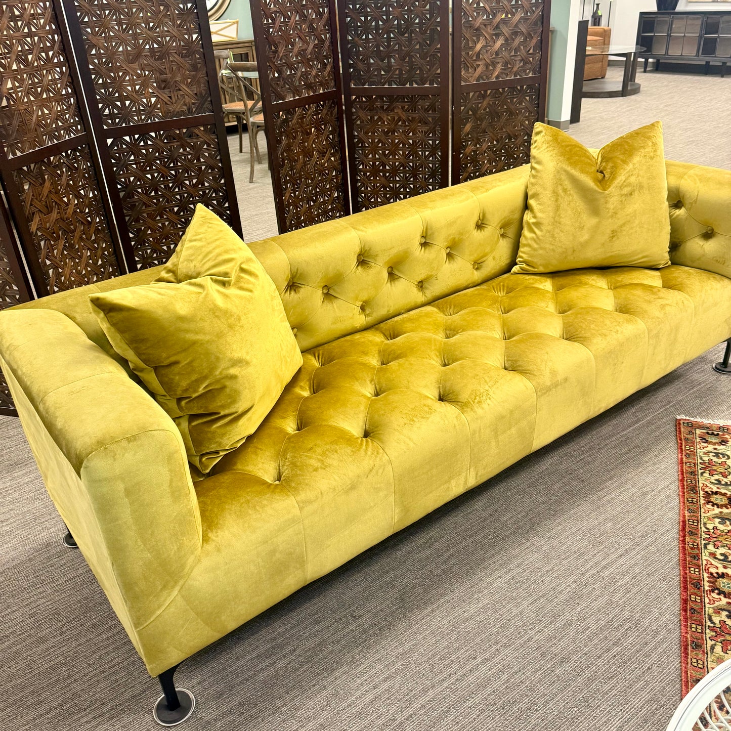 Interior Define Tufted Velvet Sofa