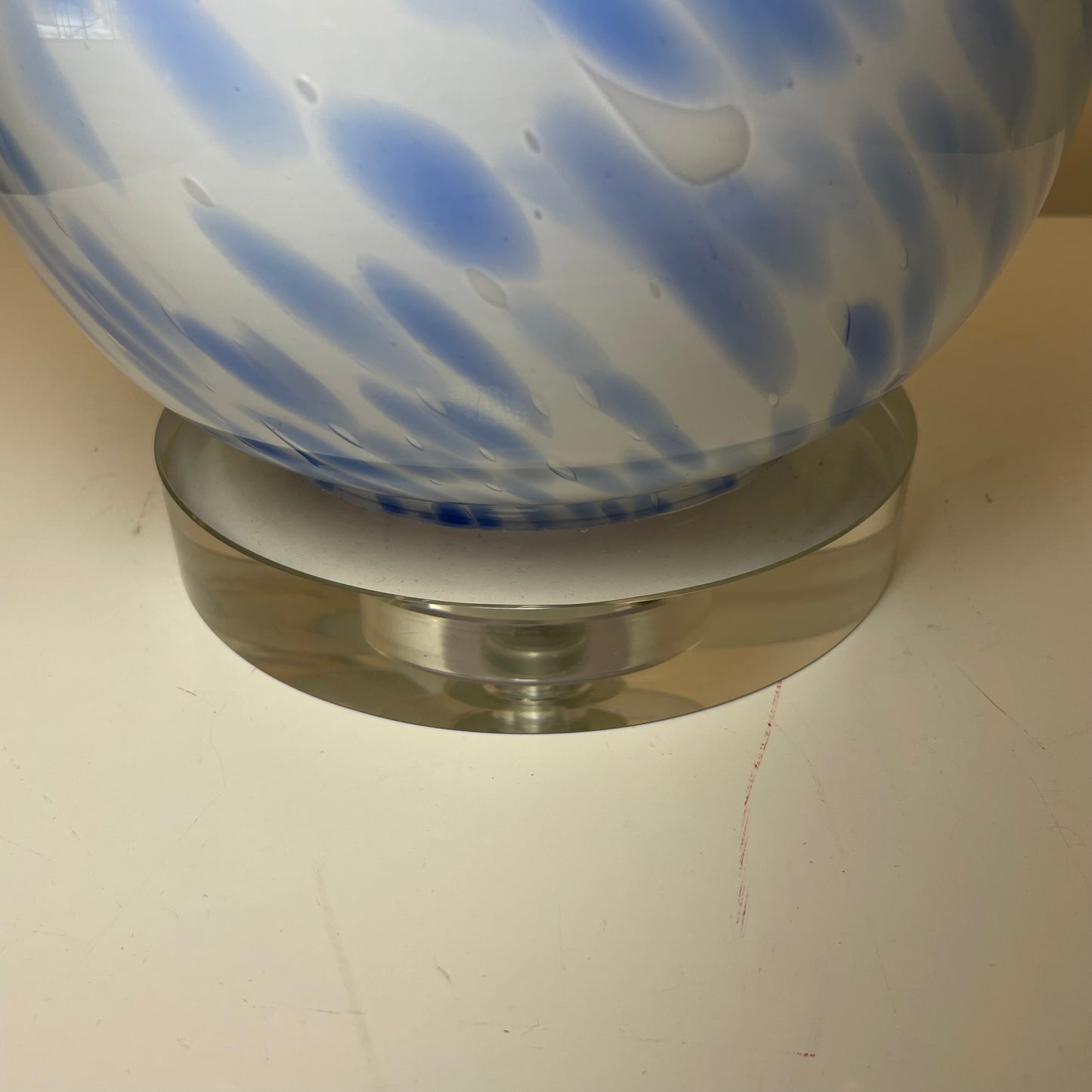 Blue & White Swirl Glass Lamp by Chelsea House