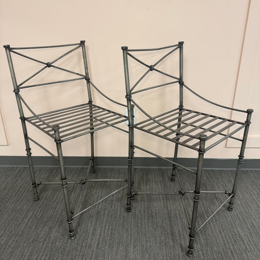 Pair of Metal Counter Stools