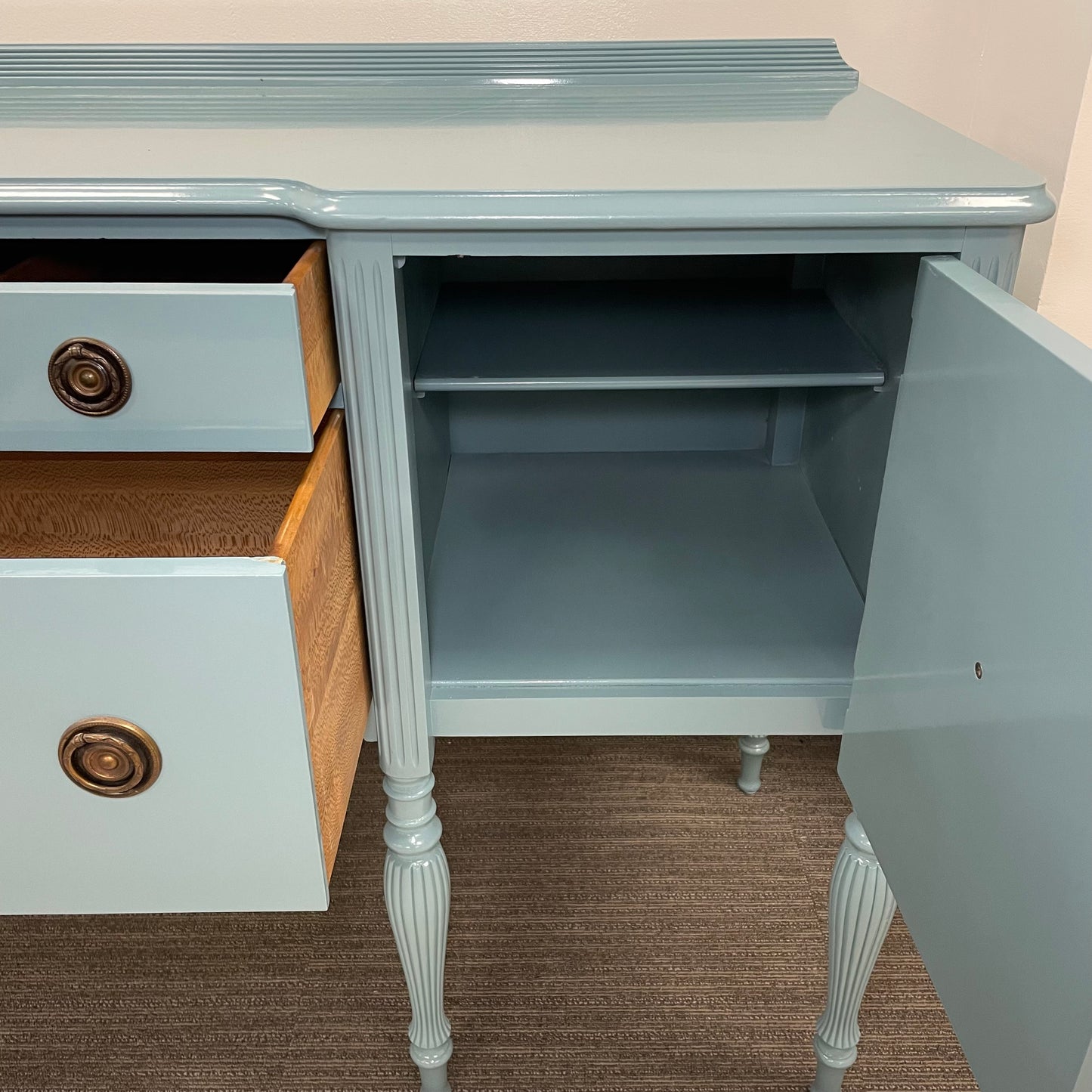 Teal Lacquered Buffet