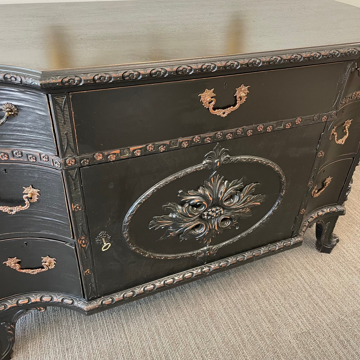 Antique Rubbed Black Buffet