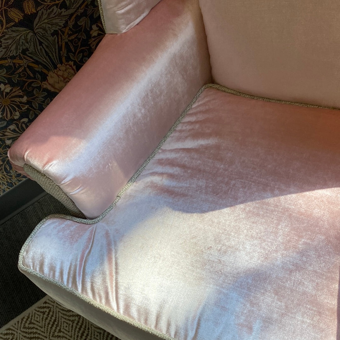 Paysage Home Pink Velvet Wing Chair