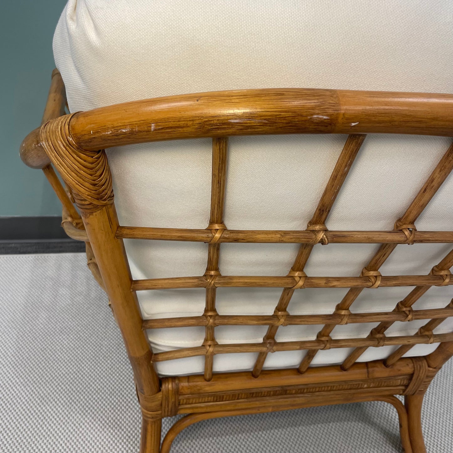 Bamboo Chair w/ Custom Performance Fabric Cushion