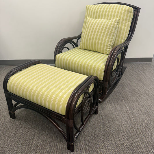 Braxton Culler Edgewater Rattan Rocker & Ottoman Set