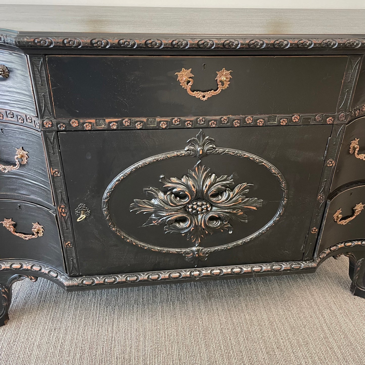 Antique Rubbed Black Buffet