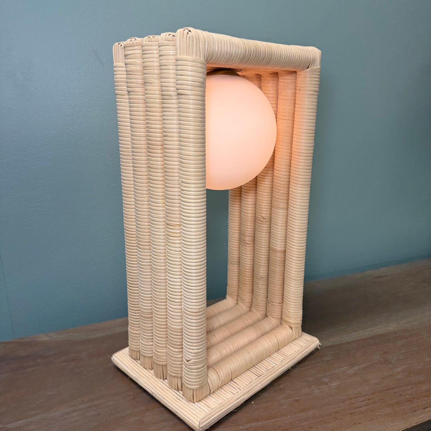 Wildwood Home Rattan Globe Table Lamp
