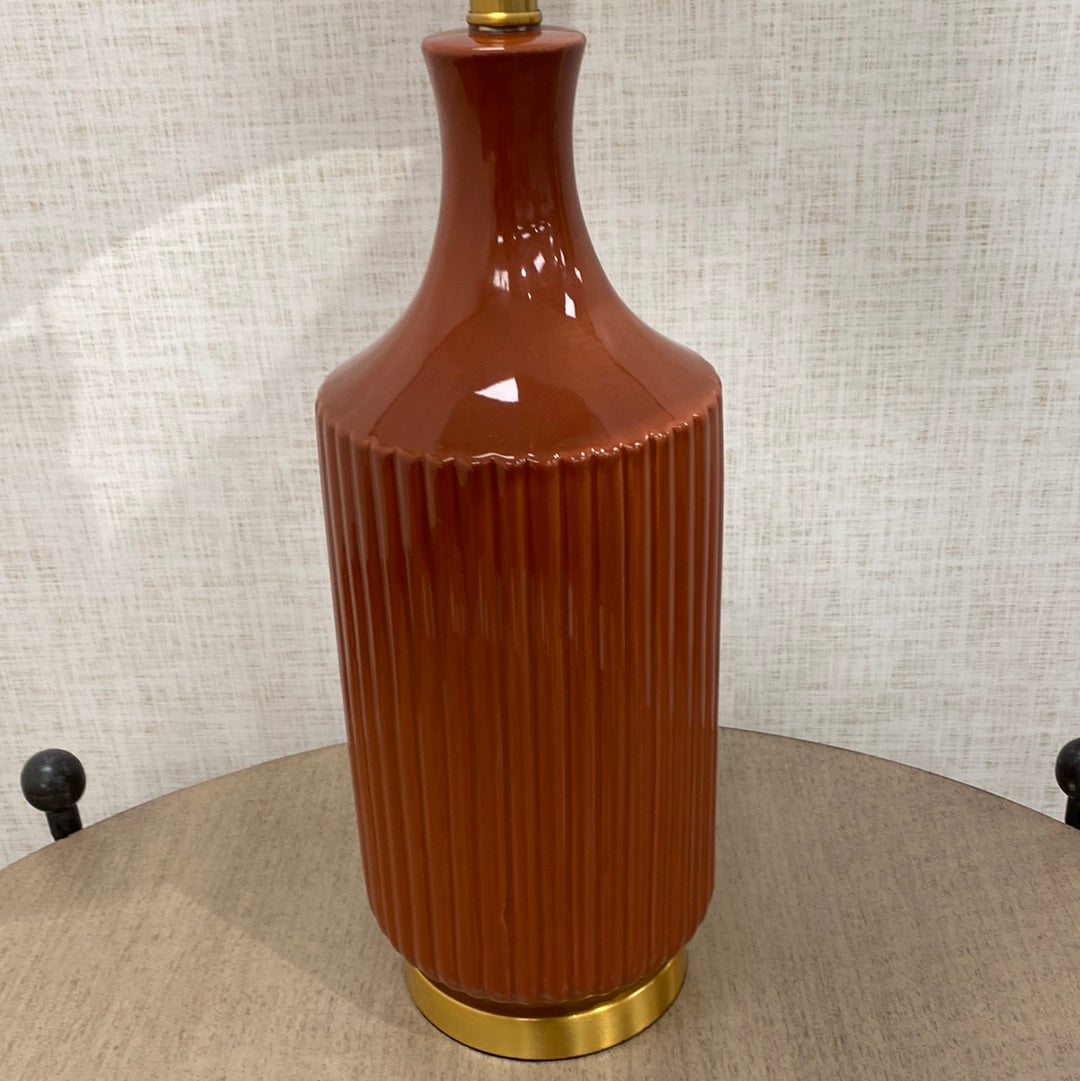 Surya Filaki Rust colored ceramic lamp