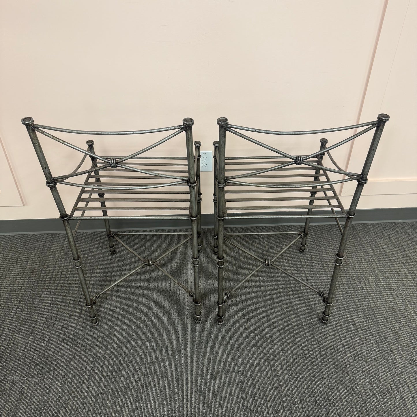 Pair of Metal Counter Stools