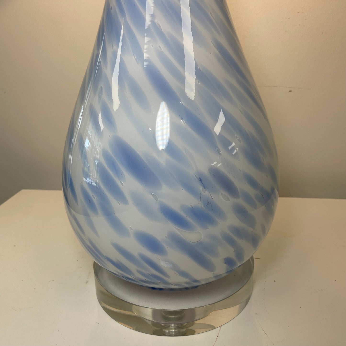 Blue & White Swirl Glass Lamp by Chelsea House